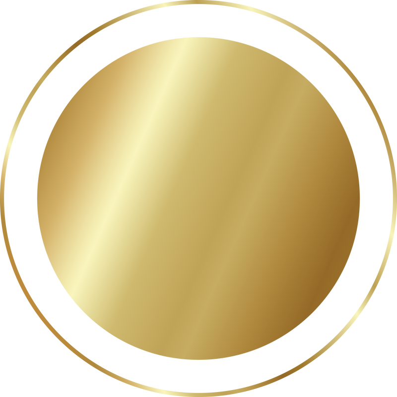Gold Circle, Realistic Metal Button